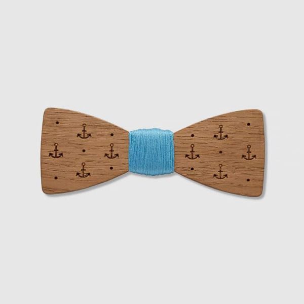 Picture of Navy Wooden Bowtie