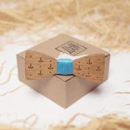 Picture of Navy Wooden Bowtie